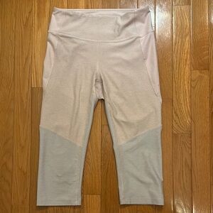 Outdoor Voices pale pink & pale lavender cropped workout leggings